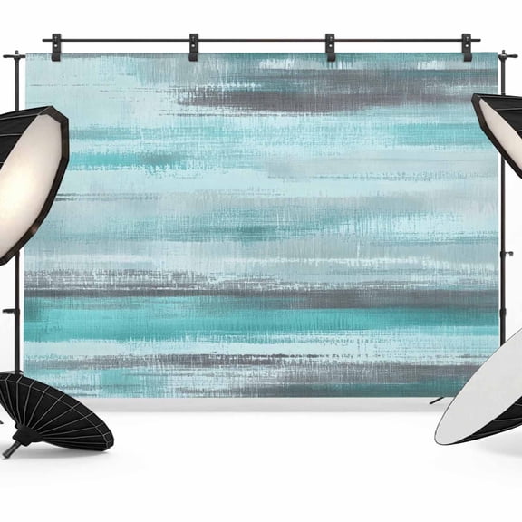 Turquoise Paint Photography Backdrop 7x5FT, Watercolor Abstract Aqua Grey Stripes Photo Backdrops, Background for Photography Studio Photo Studio Background, Back Drop for Photoshoot
