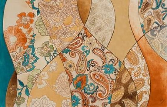 Turquoise Paisley Coalescence Canvas Art - Lanie Loreth (24X36)