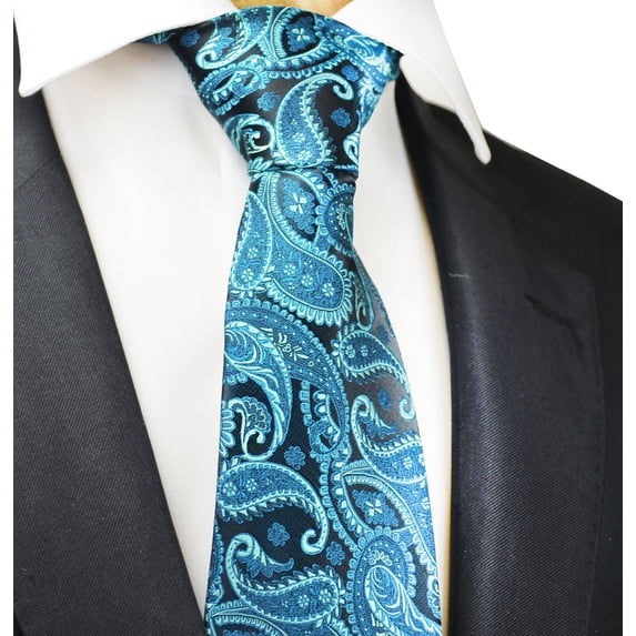 Turquoise Paisley Hand Made Men's Necktie