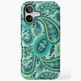 thumbnail image 1 of Turquoise Paisley Pattern Art Case for iPhone 11 12 13 14 15 16 17 Pro Max, 1 of 2
