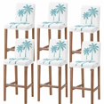thumbnail image 1 of Turquoise Palm Tree Bar Stool Covers - Stretch Dining Chair Covers Set of 6, Minimalism Summer Coconut Beach Bar Chair Cover Removable Counter Stool Pub Chairs Slipcovers Protectors for Kitchen/Cafe, 1 of 9