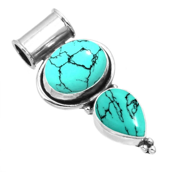 Turquoise Pendant 925 Sterling Silver Handmade Jewelry