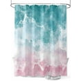 thumbnail image 1 of Turquoise Pink Coastal Small Stall Shower Curtain, Waterproof Shower Curtains for Bathroom, Summer Beach Nautical Washable Fabric Cloth Bath Curtain for Bathtub Decoration with Hooks 36x72 Inches, 1 of 6