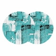 thumbnail image 1 of Turquoise Pink Round 13 Inch Placemats Set of 2, Modern Abstract Art Botanical HeatResistant Non Slip Place Mats for Dining Table, Wipeable Braided Kitchen Table Mats for Housewarming, 1 of 9