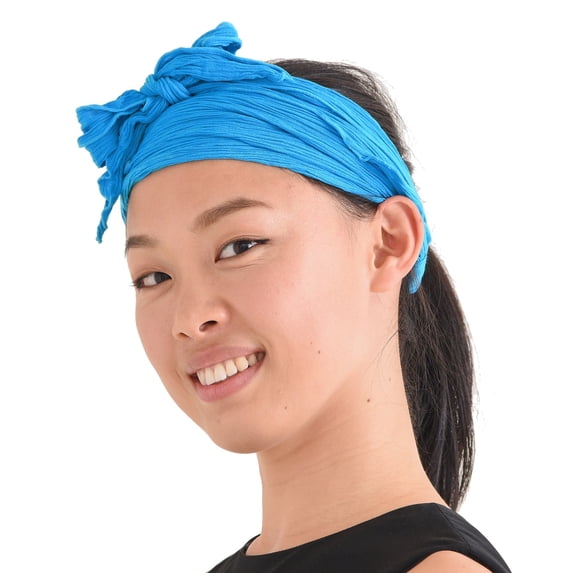 Turquoise Pirate Headband Headwrap – Halloween Costume Bandana for Men & Women, Cosplay Turban with Long Tails, Festival Accessory