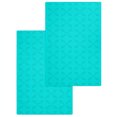 thumbnail image 1 of Turquoise Plaid Kitchen Dish Towels for Drying Dishes Set of 2, Geometric Leaf Diamond Morocco Abstract Waffle Weave Microfiber Hand Tea Bathroom Towels Quick Dry & Absorbent Towel 15.7x23.6, 1 of 7