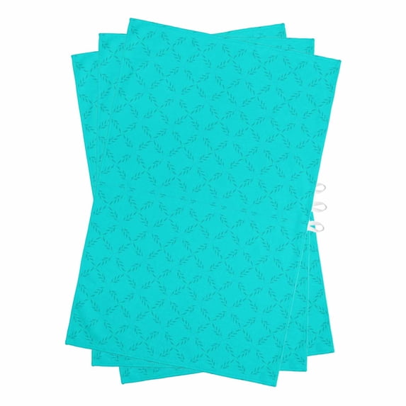 Turquoise Plaid Kitchen Towels Set of 3, Water Absorbent Dish Towel, Geometric Leaf Diamond Morocco Abstract Decorative Hand Towels - Quick Drying Cloth for Cooking Baking, 18x28 Inch