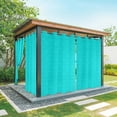 thumbnail image 1 of Turquoise Plaid Outdoor Curtains for Patio Waterproof,Windproof Privacy Curtains with Weighted Bottom,Geometric Leaf Diamond Morocco Abstract Outside Drapes for Picnic Garage Yard 54"x108" 2 Panel, 1 of 8