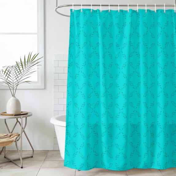 Turquoise Plaid Waterproof Fabric Shower Curtain,Geometric Leaf Diamond Morocco Abstract Waterproof Fabric Shower Curtain for Bathroom Curtains Bathtubs Shower Curtains with 12 Hooks Small 36x78in