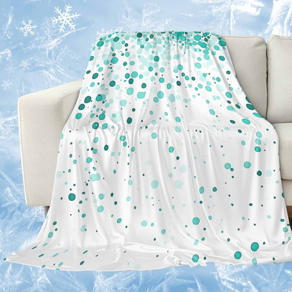 Turquoise Polka Dot Cooling Blanket,Lightweight Breathable Summer Throw Blanket with Double Sided Cold Effect,Abstract Modern Art Dots Watercolor Picnic Blankets Bed Sheet for Hot Sleepers 30"x40"