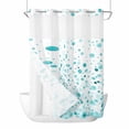 thumbnail image 1 of Turquoise Polka Dot No Hook Shower Curtain Waterproof,Bathroom Curtains with Snap in Liners and See Through Top Window,Modern Art Abstract Watercolor Dot Hotel Style Bathtub Curtains Shower 72"Wx84"L, 1 of 8