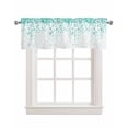 thumbnail image 1 of Turquoise Polka Dot Kitchen Valances for Windows Farmhouse Linen Window Valance Curtain for Living Room Window Treatment Abstract Modern Art Dots Watercolor Valance Rod Pocket Topper, 42 x 18 Inch, 1 of 6