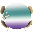 thumbnail image 1 of Turquoise Purple Ombre Round Tablecloth 55-60 Inch Round Fitted Table Cloth with Elastic Edge, Modern Color Gradient Abstract Art Waterproof Table Cover Protector for Outdoor Picnic Party Dining, 1 of 9