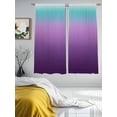 thumbnail image 1 of Turquoise Purple Sheer Curtains 72 inches Long 2 Panels Set Stripe Gradient Tiers Sheers Rod Pocket Small Window Short Curtains for Kitchen Cafe, Each 52" W x 72" L, 1 of 7