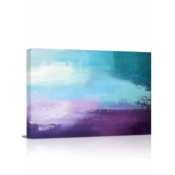 Turquoise Purple Wall Art for Living Room,Canvas Picture Wall Decor for Bathroom Bedroom,Oil Painting Modern Abstract Geometric Painting Artwork for Office Kitchen Hallway Dining Room Decor 24"x32"