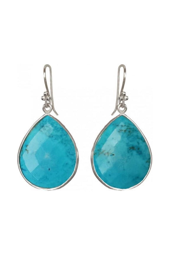 Turquoise Raindrop - Sterling Silver Earrings
