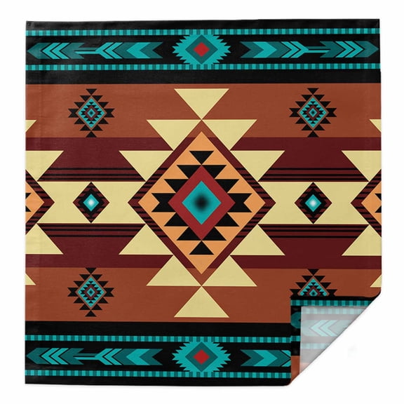 Turquoise Red Cloth Napkins Washable Set of 1, Southwest American Native Abstract Pattern Reusable Dinner Table Napkins Cloth Bulk for Weddings Kitchen Restaurants Hotel Events Parties 20 x 20 Inch