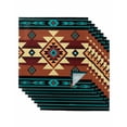 thumbnail image 1 of Turquoise Red Cloth Napkins Washable Set of 8, Southwest American Native Abstract Pattern Reusable Dinner Table Napkins Cloth Bulk for Weddings Kitchen Restaurants Hotel Events Parties 20 x 20 Inch, 1 of 9