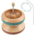 thumbnail image 1 of Bead Spinner for Jewelry Making - Necklace Bracelet Maker with Big Eye Beading Needle and 3-Meter Wire - Clay Pinewood Wooden Anniversary Birthday Christmas Gifts for Women - Turquoise and Red, 1 of 6