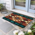 thumbnail image 1 of Turquoise Red Door Mat Indoor Outdoor,Southwest American Native Abstract Pattern Non Slip Welcome Mat with Rubber Backing,Absorbent Fabric Front Door Mats Entryway Rug for Home Entrance 20"x31.5", 1 of 8