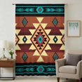 thumbnail image 1 of Turquoise Red Sheer Curtains 54 Inches Long, Southwest American Native Abstract Pattern Light Filering Curtains, Breathable Simi Curtain Privacy Drapes for Kitchen Bathroom Small Window Treatment, 1 of 9