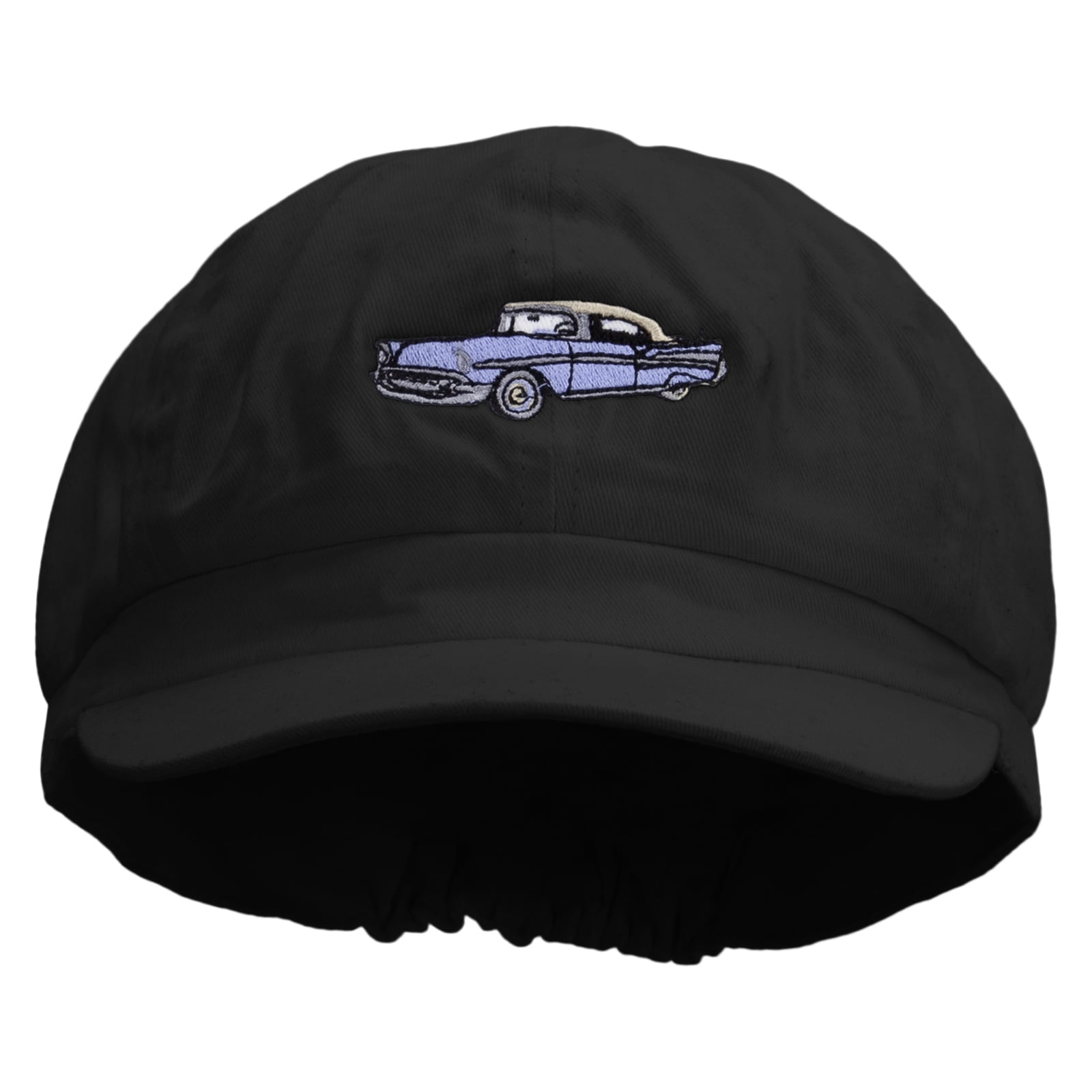 Turquoise Retro Car Embroidered Cotton Elastic Big Size Newsboy Cap ...