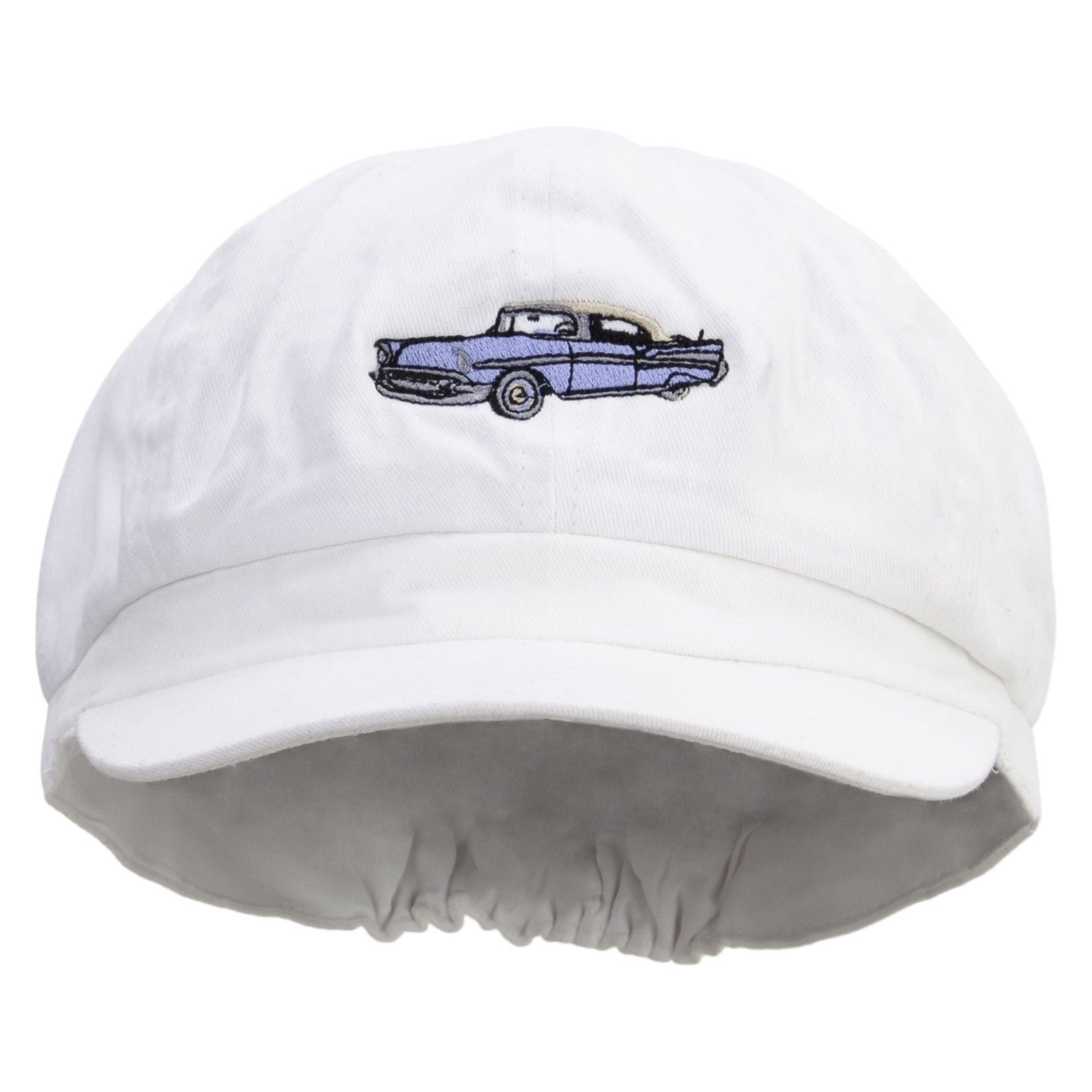 Turquoise Retro Car Embroidered Cotton Elastic Big Size Newsboy Cap ...