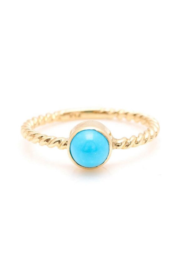 Turquoise Ring Engagement Ring 925 Sterling Silver Gold Ring Wedding Ring for her