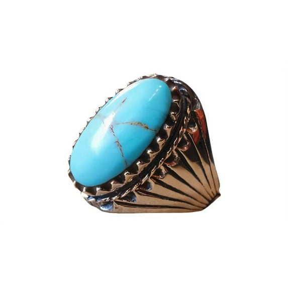Turquoise Ring, Silver Jewelry, 925 Silver Ring, Father's Day, Natural Turquoise Mens ring, December Birthstone Ring, Heavy Mens Ring, Spiritual Healing Gemstone, Christmas, Tiny Mens Ring