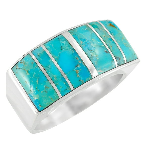 Turquoise Ring for Men or Women Sterling Silver 925 | Turquoise Network | R2570-C05-6