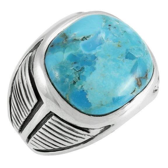 Turquoise Ring for Men or Women Sterling Silver 925 | Turquoise Network | R2633-C75-9