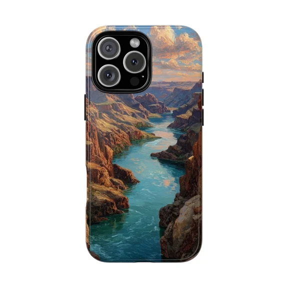 Turquoise River Canyon Scenic View Case for iPhone 17 through 11 Pro Max