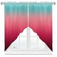 thumbnail image 1 of Turquoise Rose Swag Valances for Windows 2 Pack Red Stripe Gradient Swag Kitchen Curtains 36 Inches Long Rod Pocket Short Window Treatment for Kitchen Bathroom 36"x36", 1 of 8