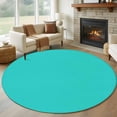 thumbnail image 1 of Turquoise Round Rugs 5ft, Farmhouse Solid Teal Color Modern Art Non Slip Washable Rug Runner, Low Pile Indoor Floor Carpet Mat Bathroom Rugs for Living Room, Bedroom, Kids Room, 1 of 9