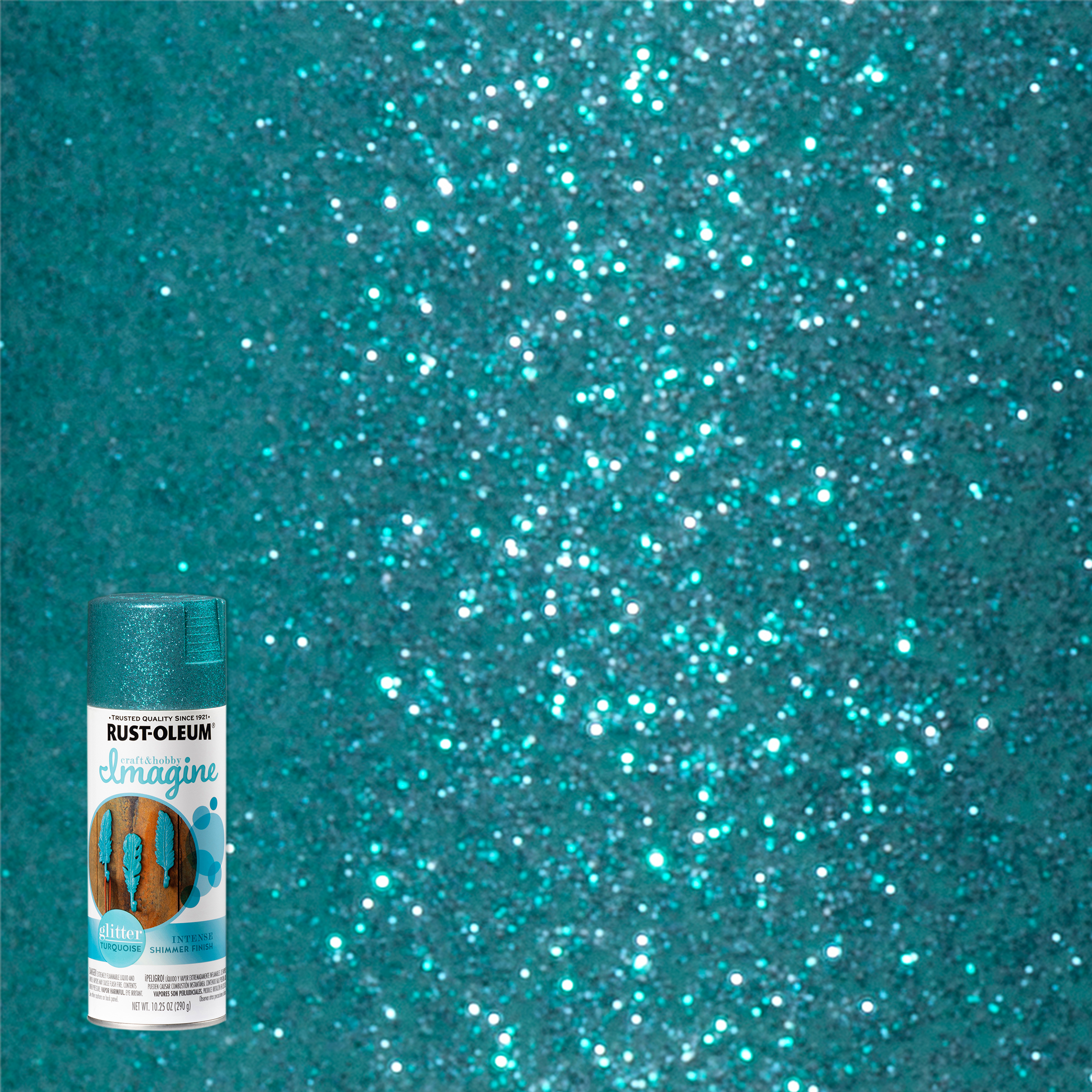 4 Pack Turquoise Rust Oleum Craft Hobby Imagine Glitter Spray Paint 