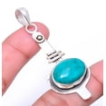 thumbnail image 1 of Turquoise - Santa Rita Sand Paper Textured 925 Sterling Silver Pendant 2.34" P33, Beautiful Jewelry For Woman, New Year Sale, Valentin's Day Gift, 1 of 2