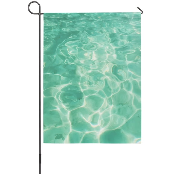 Turquoise Sea Garden Flag 12 x 18 Inches, Summer Coastal Bright Shallow Water Weather Proof Outdoor Patio Flags Double Sided Small Garden Decoration for Yard Outside Home