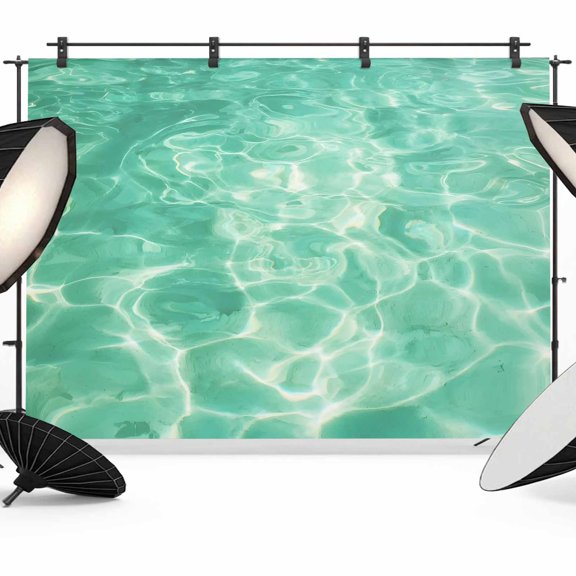Turquoise Sea Photography Backdrop 7x5FT, Summer Coastal Bright Shallow Water Photo Backdrops, Background for Photography Studio Photo Studio Background, Back Drop for Photoshoot