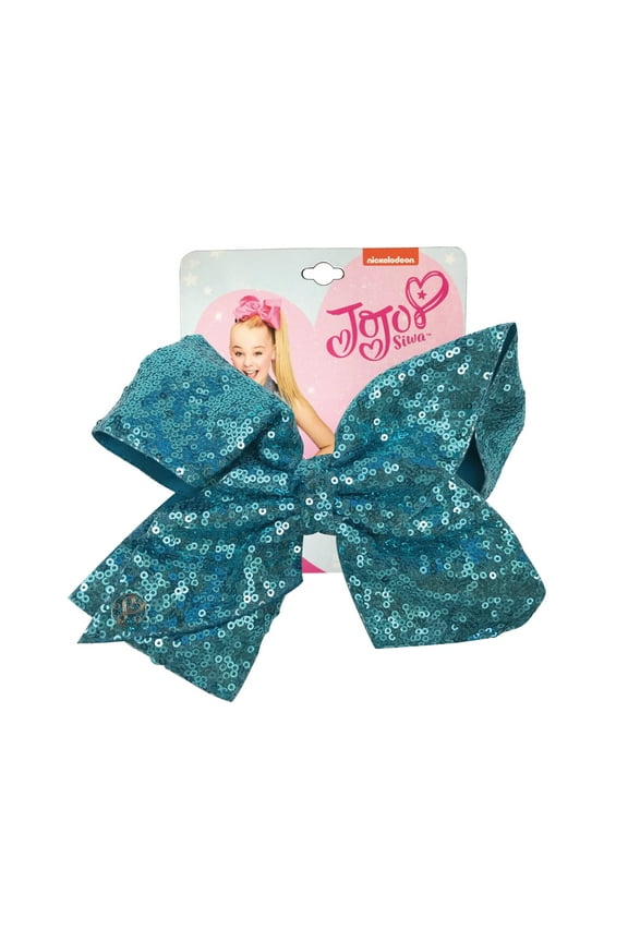Turquoise Sequin Hair Bow