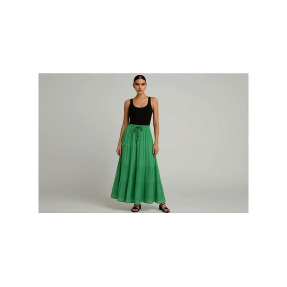 Turquoise Sequined Skirt - Embellished Long Skirt, Navratri Skirt Gujarati Garba