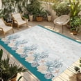 thumbnail image 1 of Turquoise Shell Outdoor Rug 6x9 Ft - Reversible Patio Rug Outdoor Camping Rugs, Rustic Coastal Nautical Ocean Animals Washable Indoor Outdoor Area Rugs, Non-Slip Outdoor Carpet Runner for Deck/Porch, 1 of 8