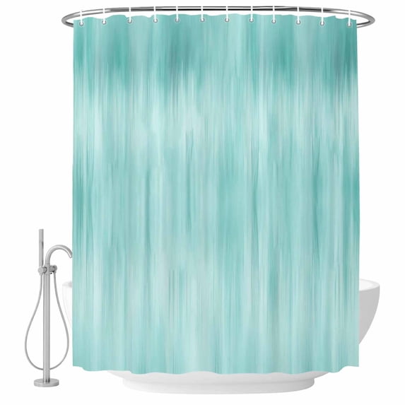 Turquoise Shower Curtain Set - 48" x 72" Washable Bathtub Curtain with 12 Hooks, Modern Abstract Art Ombre Striped Waterproof Fabric Stall Shower Curtains for Bathroom/Bathtub Décor