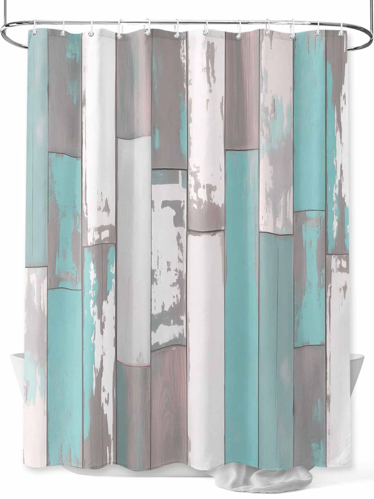 Turquoise Shower Curtain Set with Hook Washable Cloth Polyester Fabric ...