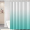 thumbnail image 1 of Turquoise Shower Curtain Set with Hooks Modern Gradient White Turquoise Shower Curtains for Bathroom Hotel Dorm Solid Boho Waterproof Fabric Shower Curtain 72x84inches, 1 of 6