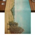 thumbnail image 1 of Turquoise Sky Hills 48 Inch Table Runner, Vintage Country Landscape Farmhouse Dresser Scarf Cotton & Linen Tablerunner for Dining/Kitchen Island/Holiday Party Décor 13" x 48", 1 of 9
