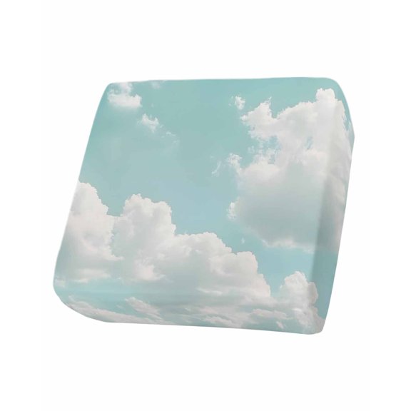 Turquoise Sky Sofa Couch Cushion Covers Washable, Removable Stretchable Sectional Couch Covers, Rustic Retro Clouds Landscape Slipcovers for L & T Shape Sofa Furniture Protector S Size 1 pc