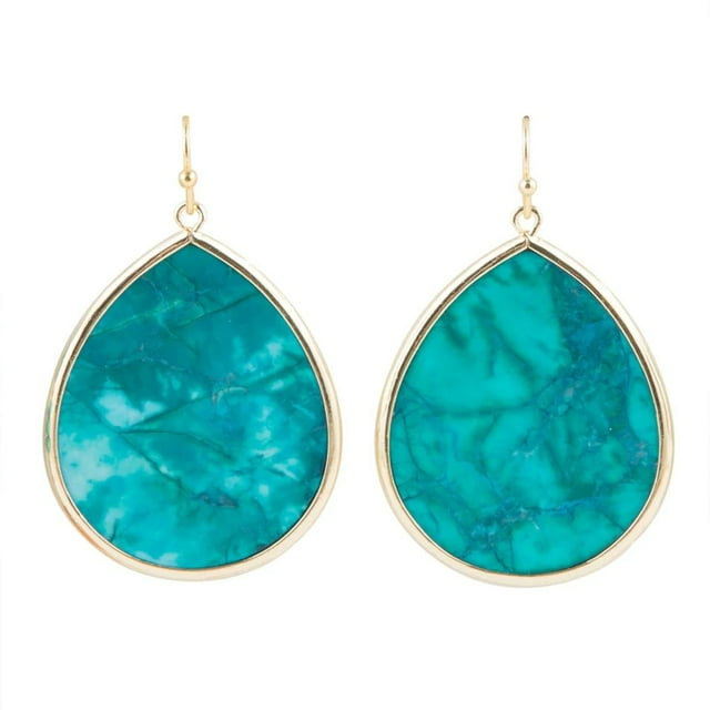 Turquoise Slab Drop Earrings - Walmart.com