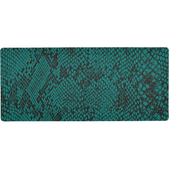 Turquoise Snake Skin Large Gaming Mouse Pad Big Mousepad Mice Keyboard Mat with Non-Slip Rubber Base for Computer Laptop Home & Office, 31.5 X 15.7 inch