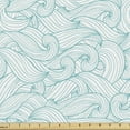 thumbnail image 1 of Ambesonne Turquoise Fabric by the Yard Upholstery, Ocean Waves Summer, 1 Yard, Pale Blue White, 1 of 4