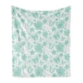 thumbnail image 1 of Turquoise Soft Flannel Fleece Blanket, Flowers Butterflies Leaves Pattern Springtime Romantic Design Nature, Cozy Plush for Indoor and Outdoor Use, 70" x 90", Turquoise Seafoam Pearl, by Ambesonne, 1 of 5